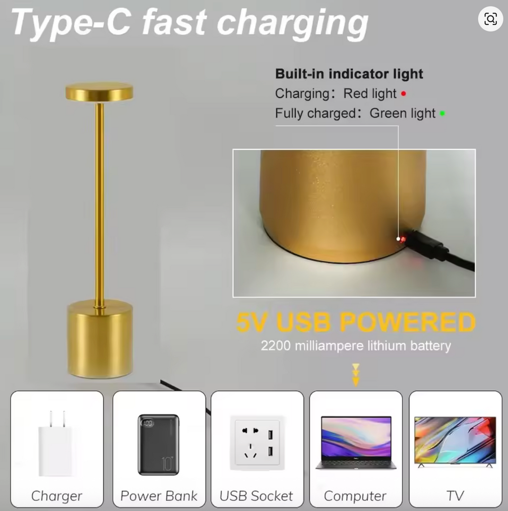 Sensitive Touch Led Touch Sensitive LED Desk Lamp – Dimmable USB Rechargeable Light ...